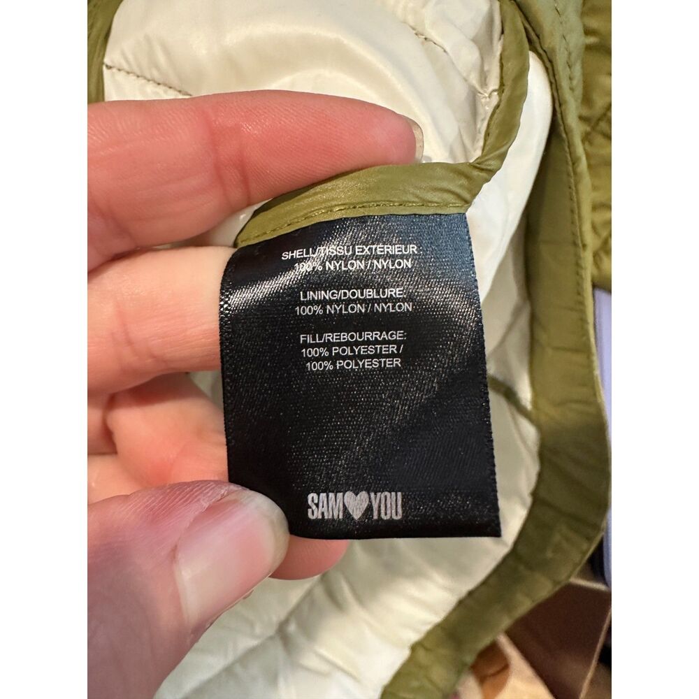 Sam Edelman Olive Green Puffer Jacket Coat Size Small - Picture 2 of 5